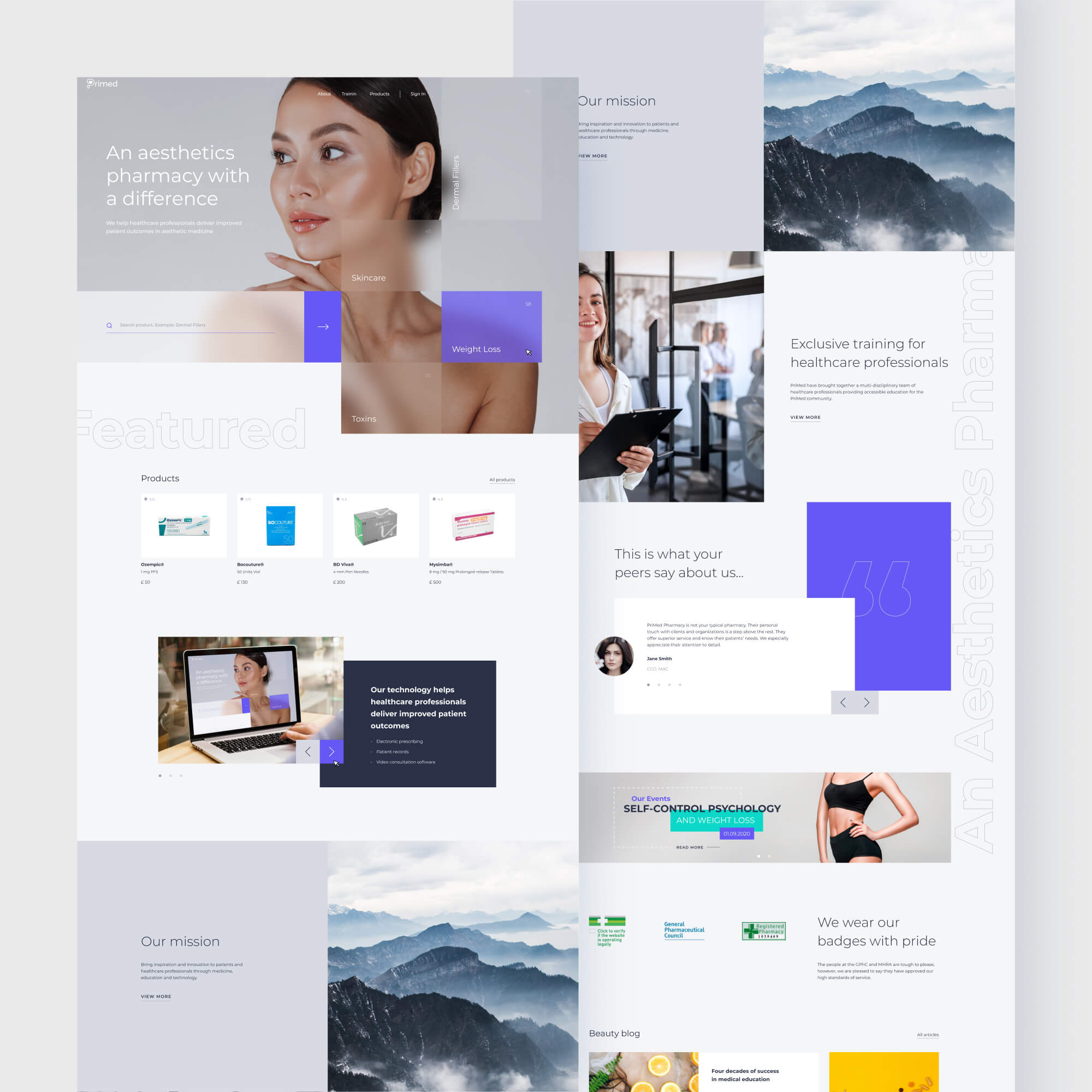 Primed pharmacy website design